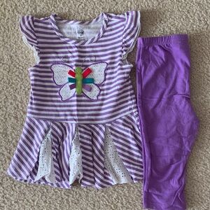 Kids Headquarters Purple Striped Butterfly Set